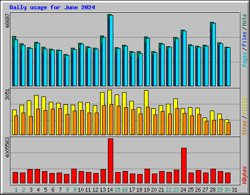 Daily usage for June 2024