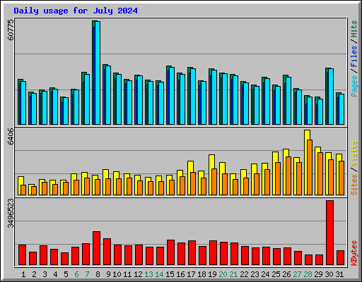 Daily usage for July 2024