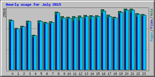 Hourly usage for July 2015