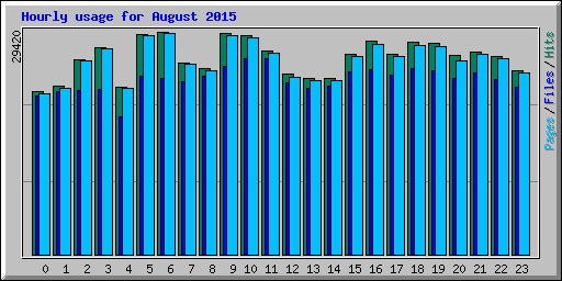 Hourly usage for August 2015