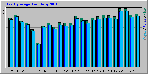 Hourly usage for July 2016