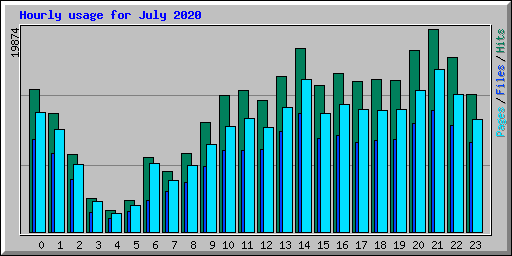 Hourly usage for July 2020