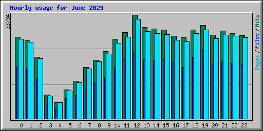 Hourly usage for June 2023