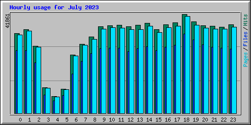 Hourly usage for July 2023