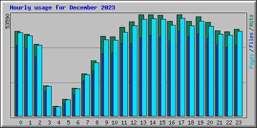 Hourly usage for December 2023