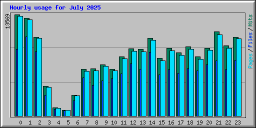 Hourly usage for July 2025